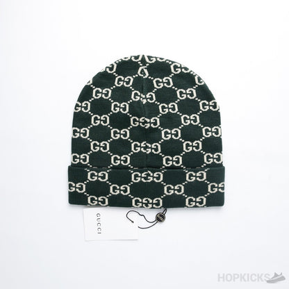 GUCCI “GG” MONOGRAM BEANIE "GREEN"