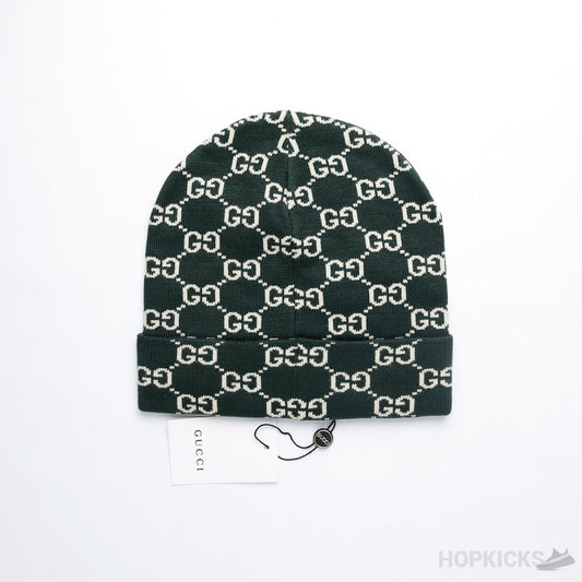 GUCCI “GG” MONOGRAM BEANIE "GREEN"
